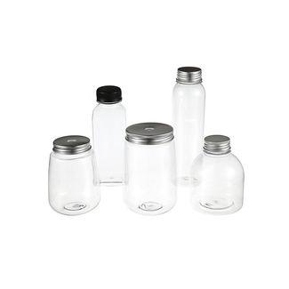 Sticlă suculentă din plastic PET gol Borcan pentru băuturi Borcan pentru gustare cu capac cu șurub din aluminiu
